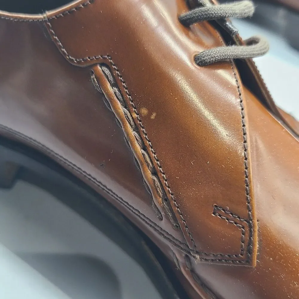 Barker Pitney oxford Brown Leather Hi Shine Lace Up Shoes Men's US 11.5/ UK 10.5